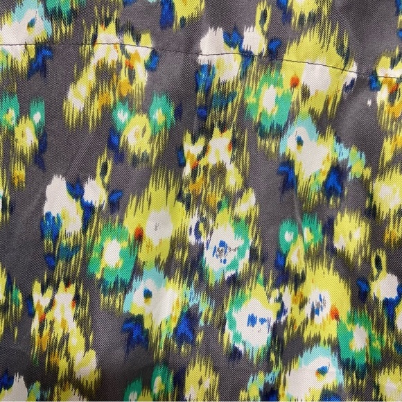 The Limited Camisole Blouse Size S Floral Gray Teal Tye Dye Pattern Silky Layer - Picture 9 of 13